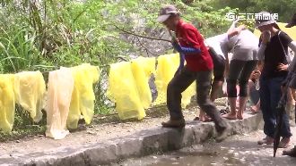 掛上百件雨衣　水濂洞成煞風景曬衣場