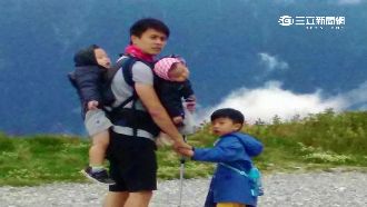 超強老爸！一家六口最小1歲攻合歡山