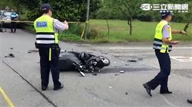 范男追撞左轉的砂石車導致頭部重創身亡（翻攝畫面）