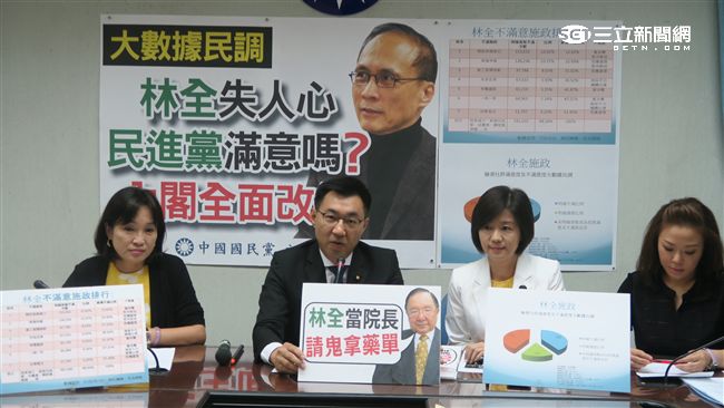 林全施政滿意度低　藍委要求內閣改組