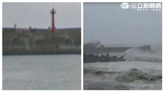 強颱莫蘭蒂風大　吹斷富岡漁港紅燈塔