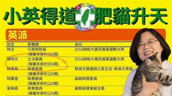 藍營爆綠委年薪900萬　自家人打臉