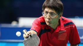 帕運,中華隊,桌球男團,已連打5屆帕運的老將林晏弘。（圖／中央社記者張新偉里約攝）