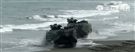 海軍陸戰隊幾乎勝任所有地形作戰的AAV7A1兩棲突擊車，可進行連續7個小時的兩棲水面航行操作， 是目前全世界性能最優異的兩棲戰鬥車輛。（記者邱榮吉/攝影）
