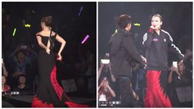 鄭秀文開唱，禮服拉練突爆開。（圖／翻攝自YouTube）