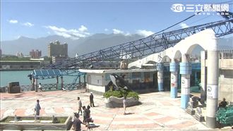 梅姬吹強風　花蓮120噸吊車翻覆