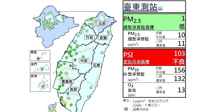梅姬暴風揚沙塵　台東空污達紅色警戒