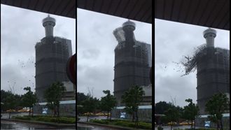 李方艾美酒店頂鷹架倒　2人遭砸傷