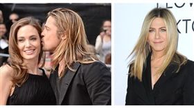 安潔莉娜裘莉、布萊德彼特、珍妮佛安妮斯頓（圖／美聯社／達志影像）