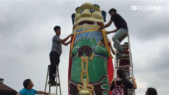 金門姚明風獅爺穿新衣　工程浩大！
