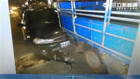 黃嫌衝撞警方後開往新莊區時遭到警方當場逮捕（翻攝畫面）