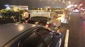 林口交流道連環撞＿中央社