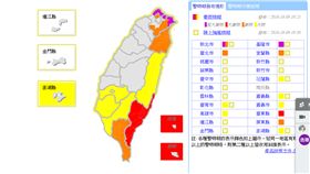天氣,氣象,降雨,低氣壓,颱風,溫度,豪雨,雷雨,艾利,桑達,紫外線(http://www.cwb.gov.tw/V7/prevent/fifows/index.htm?)