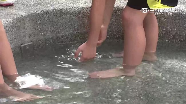 孩童泡腳池戲水抓魚　家長竟放任不管