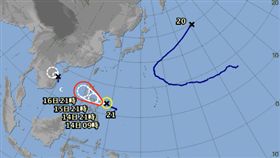 颱風,莎莉佳,台灣,天氣
圖／翻攝自日本氣象廳網站