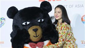 ▲長澤雅美和喔熊抱抱（圖／記者簡佑庭攝）