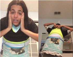 少女,百層,衣服,挑戰,脫衣,失敗,崩潰,痛哭 圖／翻攝自推特