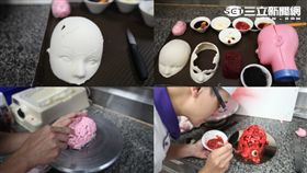 君品酒店頭破血流蛋糕製作過程。（圖／記者簡佑庭攝）