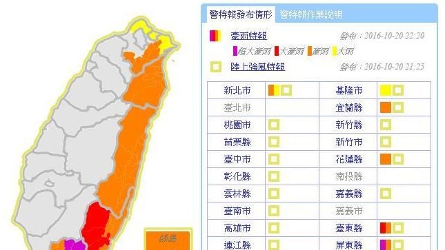 颱風外圍影響　6縣市再發豪雨特報