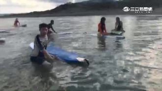 吊橋油漆亂倒　佳樂水漂滿白色油汙