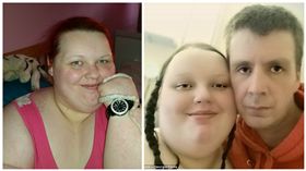 英國最胖少女Georgia Davis和她的男朋友（合成圖／翻攝自Georgia Louise Davis臉書）