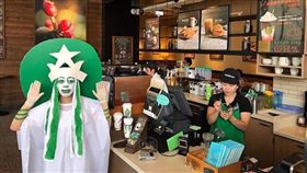 萬聖節,打扮,化妝,派對,幼稚園,星巴克,御飯糰,招牌,老師(爆料公社https://www.facebook.com/photo.php?fbid=1672869136358864&set=pcb.1024028241062674&type=3&theater)