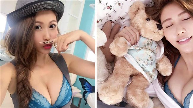 愷樂曝「床照」！襯衫扣全開解放豪乳