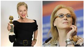 梅莉史翠普,合成圖／Golden Globes臉書、路透社