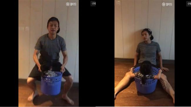 和愛女玩飛高高　鄧超累癱在地