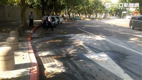 總統官邸前發生警車無故自燃（楊忠翰攝）