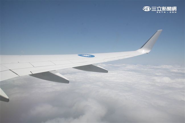 中華民國總統行政專機（空軍一號）。（記者邱榮吉/攝影）