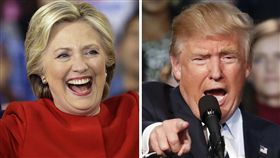 美國總統大選川普希拉蕊（圖／美聯社／達志影像）