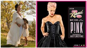 Pink挺著大肚子
圖／自Pink推特