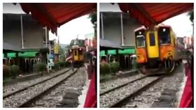 婦人違規穿越十分車站鐵軌／翻攝自爆料公社
