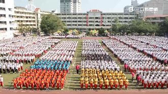 影／中山工商踢正步　媲美北韓閱兵