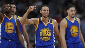 勇士三巨頭,Kevin Durant,Stephen Curry,Klay Thompson(ap)