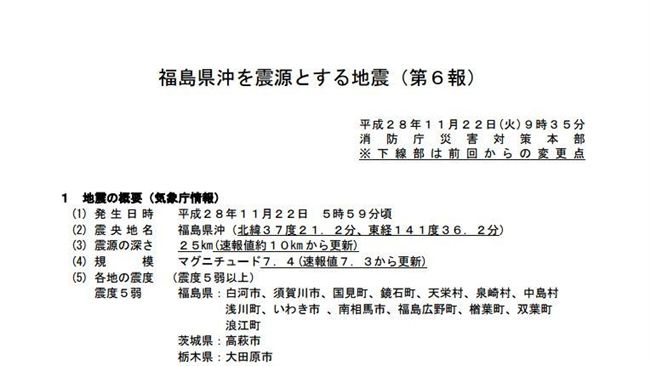 福島地震　外海6漁船翻覆傷亡不明