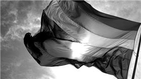 彩虹旗（黑白版）（圖／維基百科）