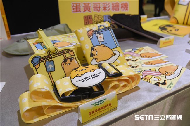 長榮蛋黃哥彩繪機登場　（圖／記者林敬旻攝）