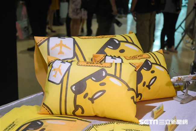 長榮蛋黃哥彩繪機登場　（圖／記者林敬旻攝）