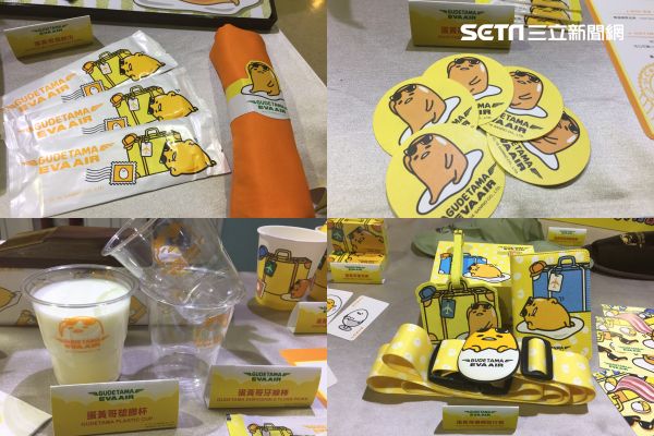 長榮航空蛋黃哥彩繪機。（圖／記者簡佑庭攝）