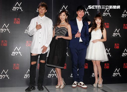 李宓、小茉莉、金陽、沈志明‧張永歆演出網路劇「N世代」。(記者邱榮吉/攝影)