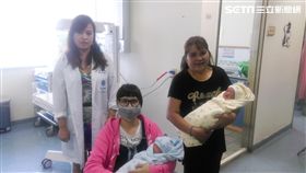 ▲潘女士經子宮內膜瘜肉切除手術後，順利產下雙胞胎。（圖／童綜合醫院提供）