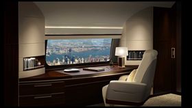 波音商務噴射機公司與GKN航太公司聯手推出天空視野全景舷窗(Skyview Panoramic Window)。（圖／波音提供）