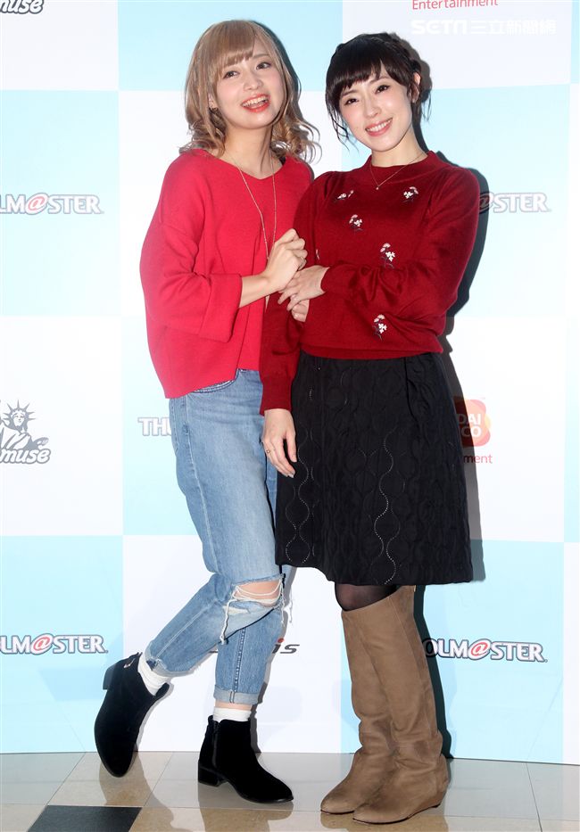 偶像大師為春日未來配音的山崎遙、天海春香配音的中村繪里子，來台宣傳「原音重現｣，並與粉絲見面。（記者邱榮吉/攝影）


