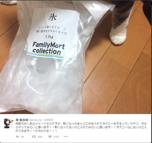 圖/翻攝自南梨央奈推特冰塊自慰