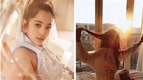 歐陽妮妮,歐陽娜娜,床照,裸腿,半裸,性感 圖／翻攝自IG