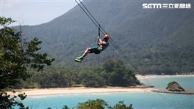 菲律賓巴拉望海上溜索。（圖／記者簡佑庭攝）