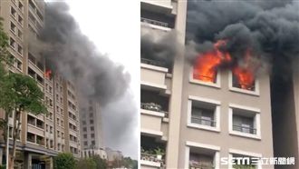 七期大樓竄火　女子疑嗑藥揮刀砍警頭