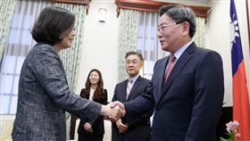 總統蔡英文接見駐臺北韓國代表部新任代表楊昌洙　圖／總統府提供
